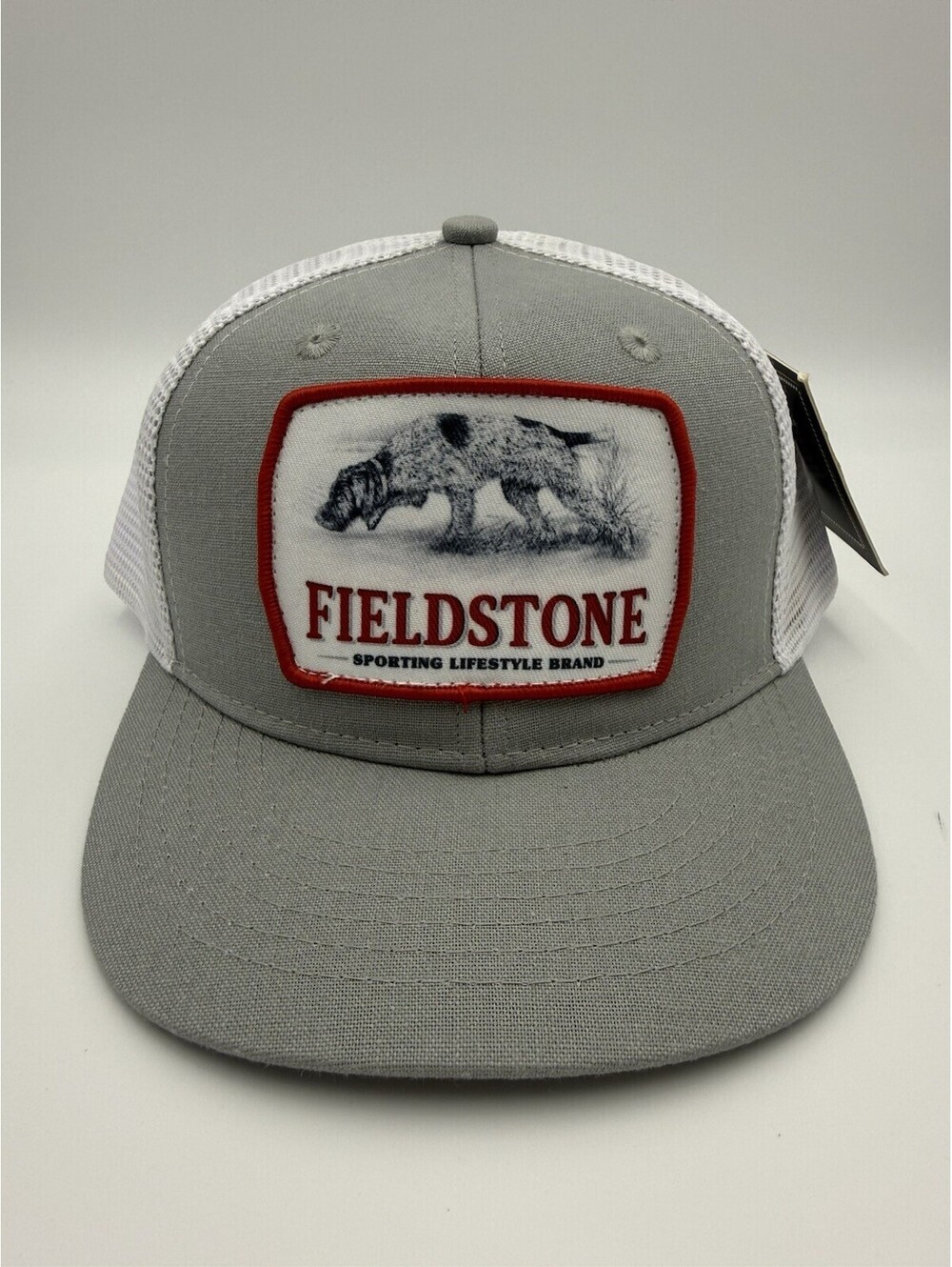 Fieldstone Patch Trucker SnapBack Hat Gray Dog Hunting NWT
